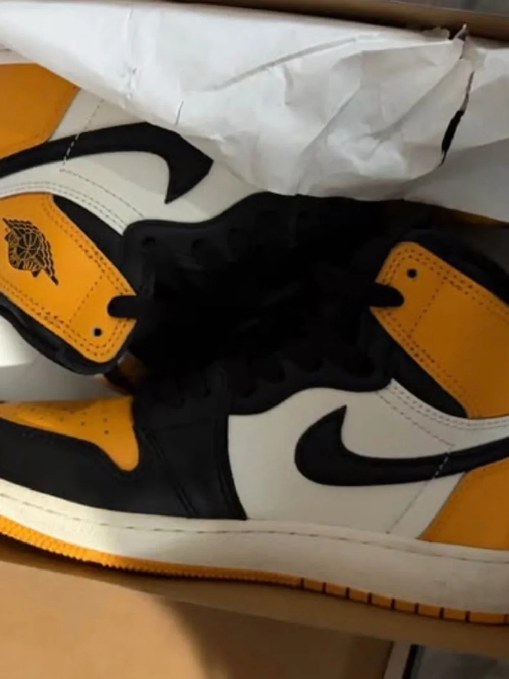 Jordan Men's High-Top Sneakers in Yellow, Black & White